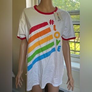 Womens Rainbow Love T-Shirt - White